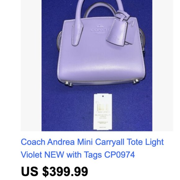 Coach Andrea Mini Carryall In Light Violet, Size: Small - Picture 10 of 10